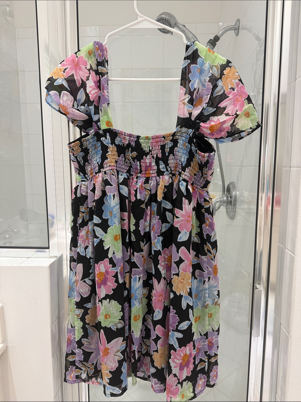 Promesa Beaming Blossoms Floral Chiffon Mini Dress - Picture 5 of 8
